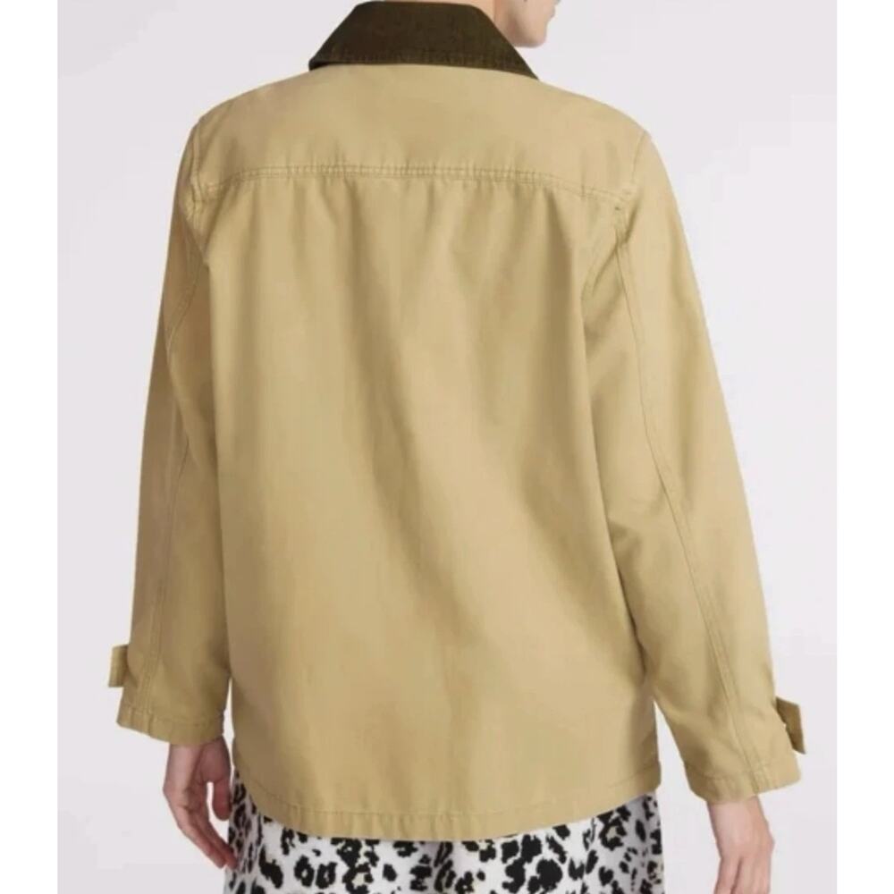 Scoop Barn Field Jacket Classic Tan Chore Zip Snap Brown Corduroy Collar Large - Picture 4 of 13